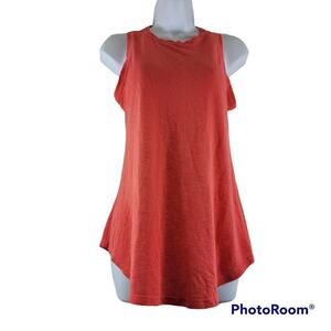 Athleta Breezy Flowy Burnout Orange Knit Muscle Tank Top Size XS